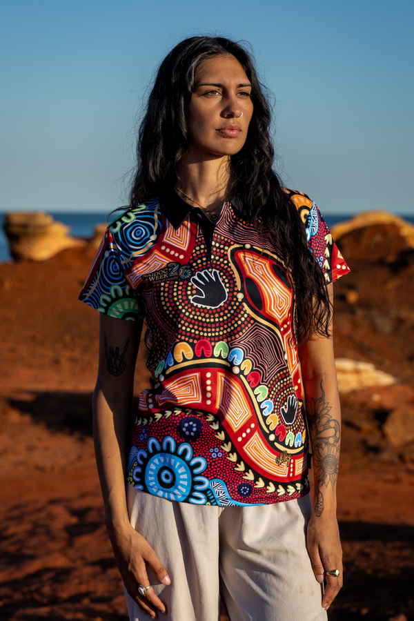 Gadi NAIDOC 2026 Women's Fitted Polo Shirt