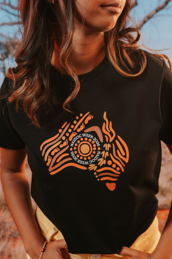 (Bulk) Australia NAIDOC Week 2026 Black Cotton Everyday Women's T-Shirt