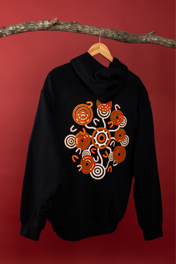 Red Dust 20 Years Black Cotton Unisex Zip Hoodie