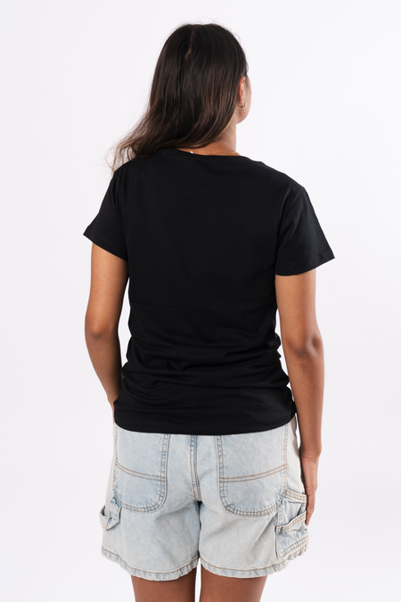 Warrior Spirit Black Cotton Crew Neck Womens T-Shirt