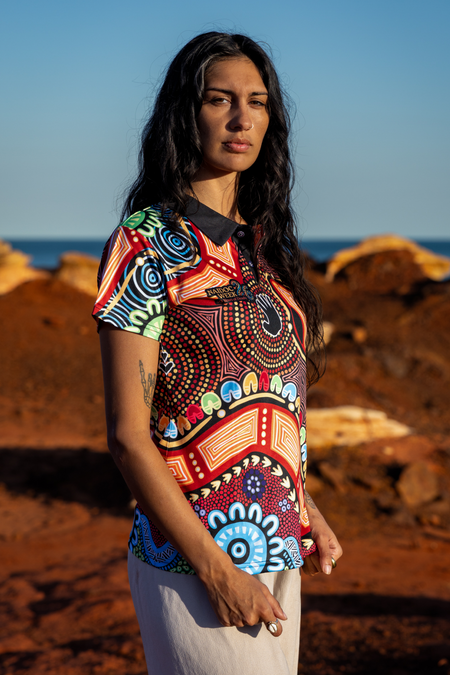 Gadi NAIDOC 2026 Women's Fitted Polo Shirt