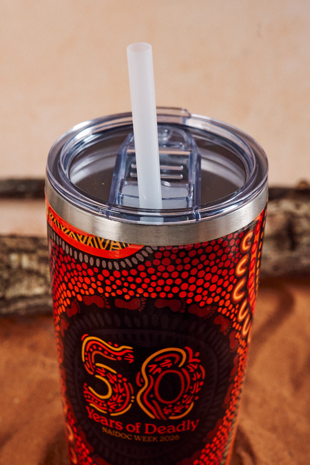 50 Years of Deadly NAIDOC 2026 590ml Vacuum Insulated Double Walled Stainless Steel Tumbler