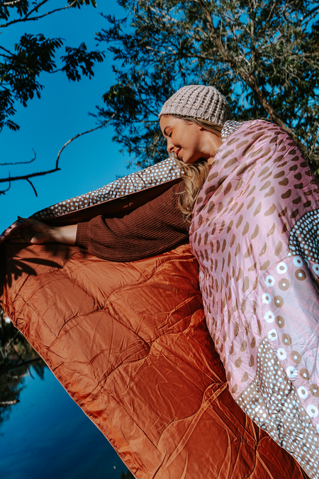 Mountains Outdoor Puff Blanket