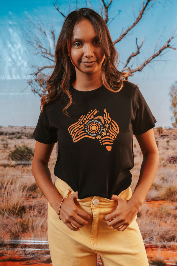 (Bulk) Australia NAIDOC Week 2026 Black Cotton Everyday Women's T-Shirt