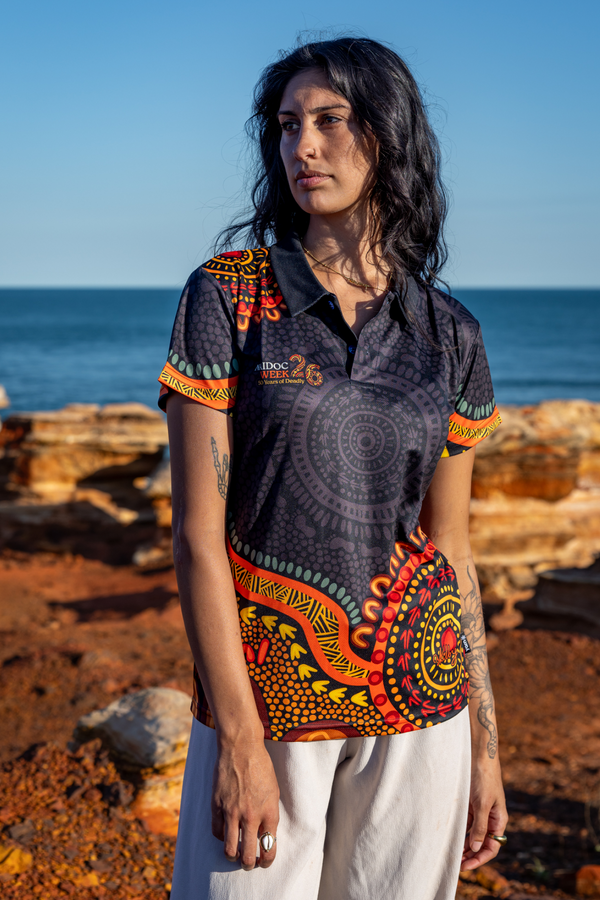 (Bulk) 50 Years of Deadly NAIDOC 2026 Women's Fitted Polo Shirt