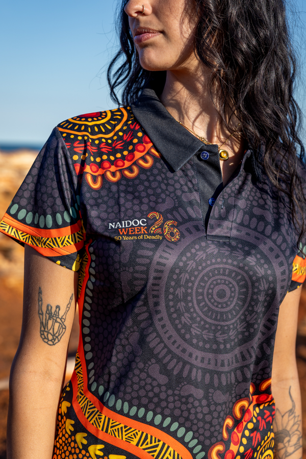 (Bulk) 50 Years of Deadly NAIDOC 2026 Women's Fitted Polo Shirt