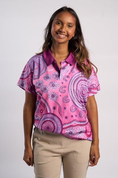 Pink Spring Women's Fitted Polo Shirt