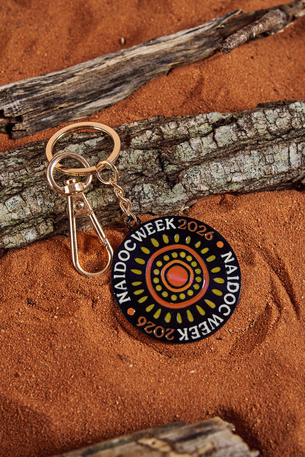 NAIDOC 2026 Black Round Keyring