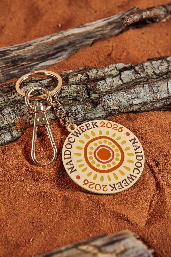 NAIDOC 2026 Cream Round Keyring