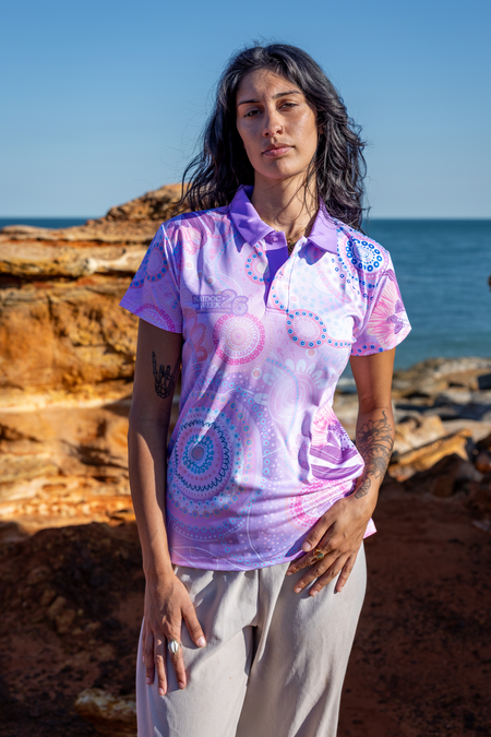 Paths That Brought Us Here NAIDOC 2026 Women's Fitted Polo Shirt