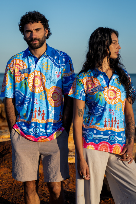 (Bulk) Built On Strong Shoulders NAIDOC 2026 Women's Fitted Polo Shirt