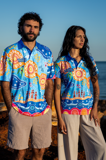 (Bulk) Built On Strong Shoulders NAIDOC 2026 Women's Fitted Polo Shirt