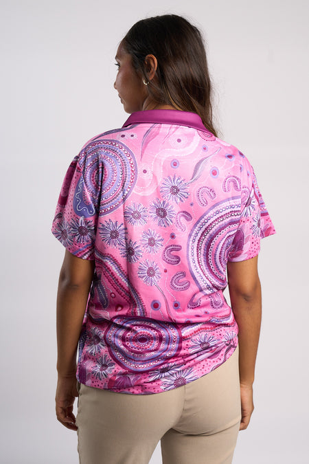 Pink Spring Women's Fitted Polo Shirt