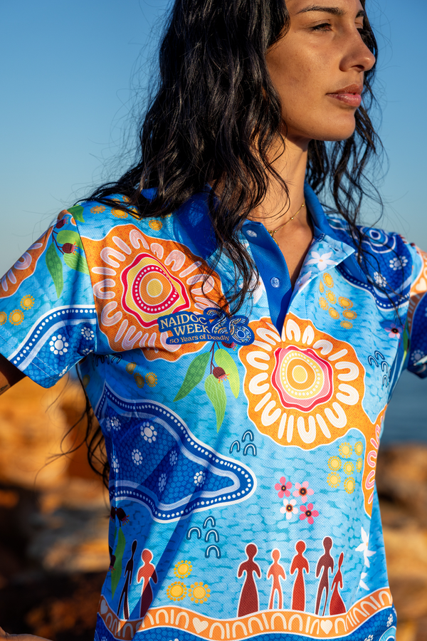 Built On Strong Shoulders NAIDOC 2026 Women's Fitted Polo Shirt