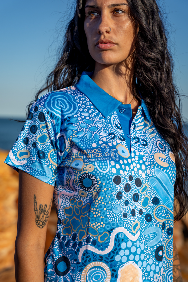 (Bulk) Moorditj Koorliny (Strong Journey) NAIDOC 2026 Women's Fitted Polo Shirt