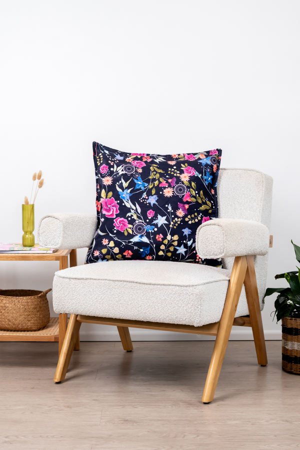 Midnight Bouquet Cushion Cover (53cm x 53cm)