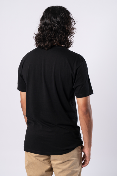Yirra Black Cotton Crew Neck Mens T-Shirt