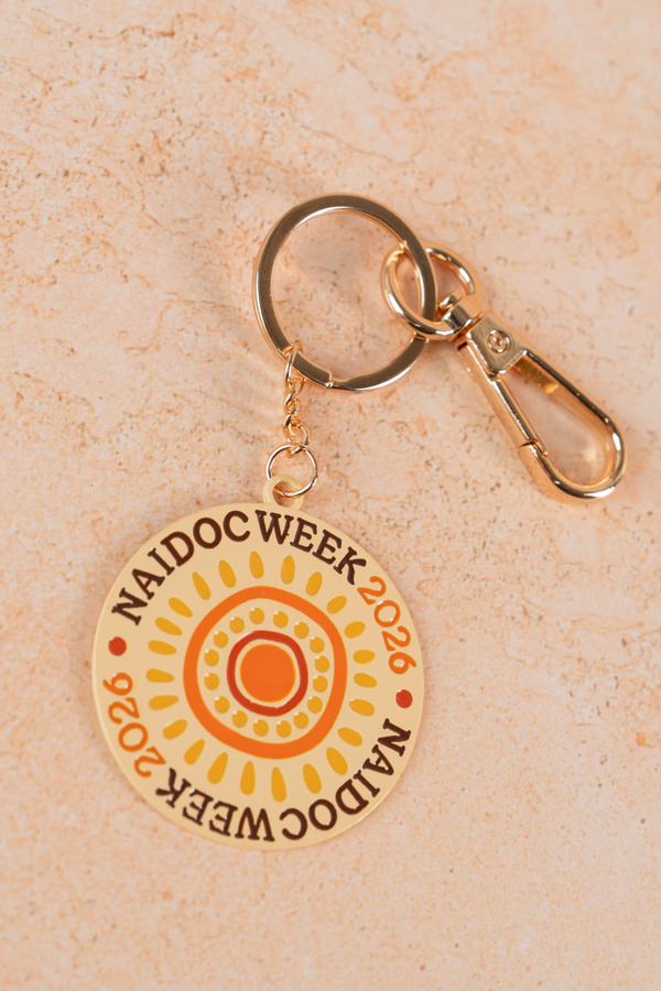 NAIDOC 2026 Cream Round Keyring