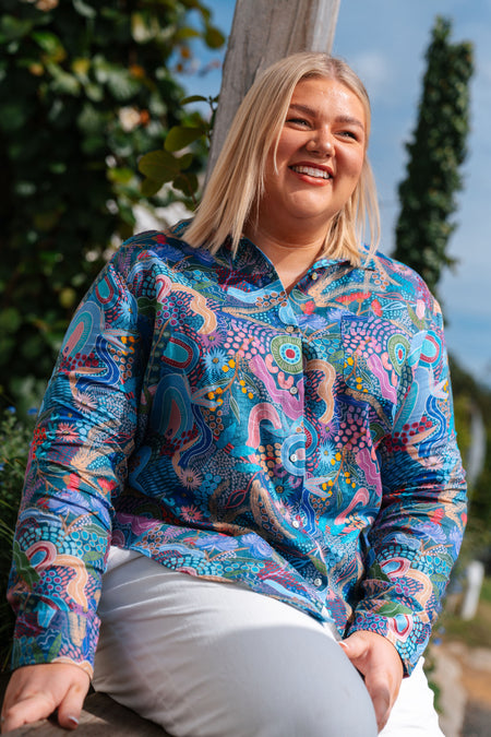 A Beautiful Life 100% Linen Long Sleeve Relaxed Women's Shirt