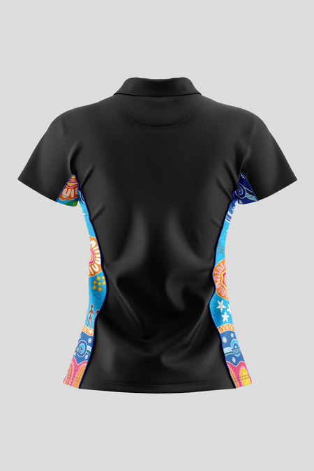 Built On Strong Shoulders NAIDOC 2026 Bamboo (Simpson) Women's Fitted Polo Shirt