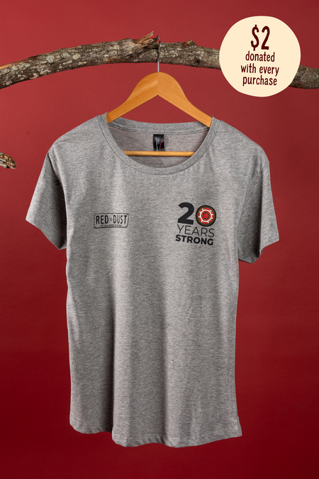 Red Dust 20 Years Grey Marle Cotton Everyday Women's T-Shirt