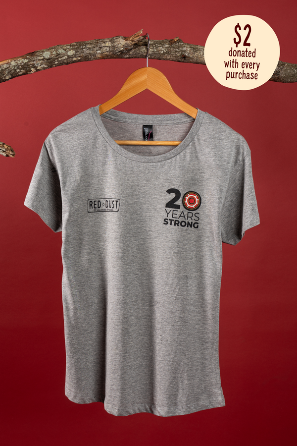Red Dust 20 Years Grey Marle Cotton Everyday Women's T-Shirt