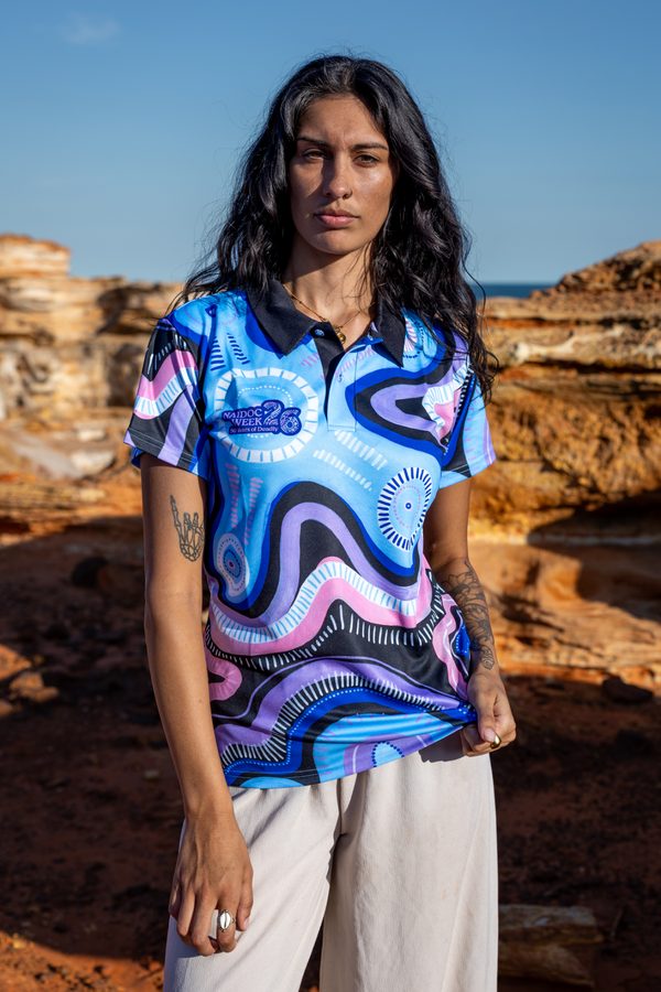 50 Shades Of Deadly NAIDOC 2026 Women's Fitted Polo Shirt