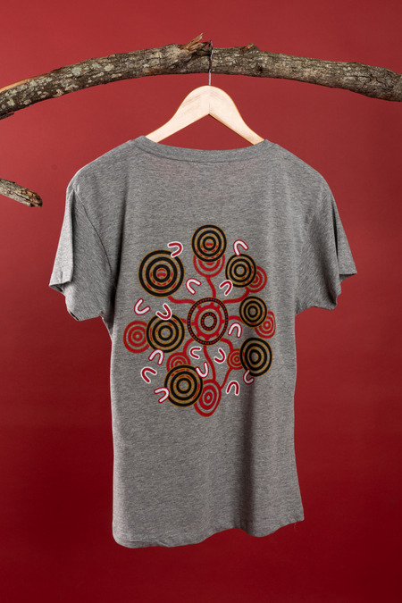Red Dust 20 Years Grey Marle Cotton Everyday Women's T-Shirt