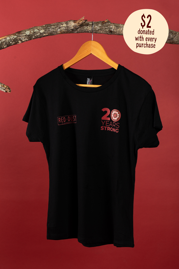 Red Dust 20 Years Black Cotton Everyday Women's T-Shirt