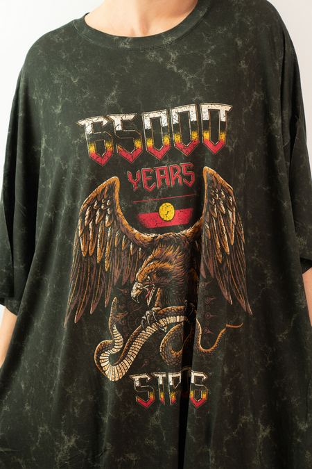 65,000 Years Strong Acid Wash Bamboo Oversized Sleep Tee