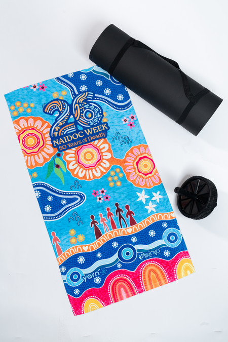 Built On Strong Shoulders NAIDOC 2026 Gym Towel
