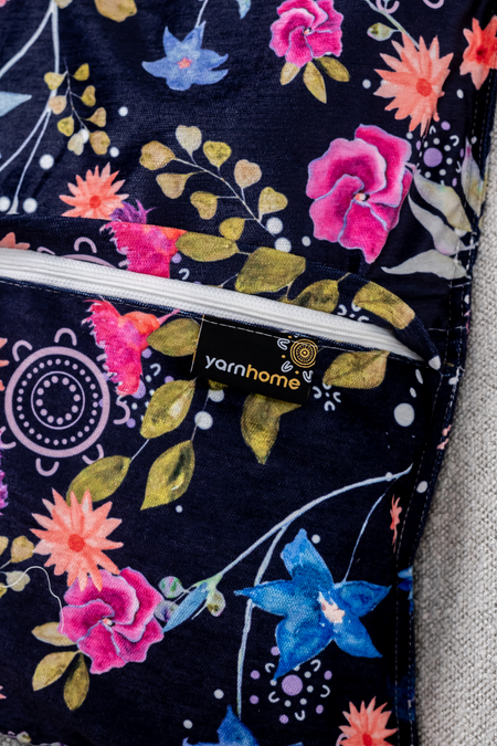 Midnight Bouquet Cushion Cover (53cm x 53cm)