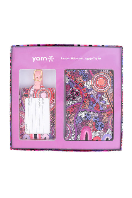Pink Colours Passport Holder & Luggage Tag Boxed Set