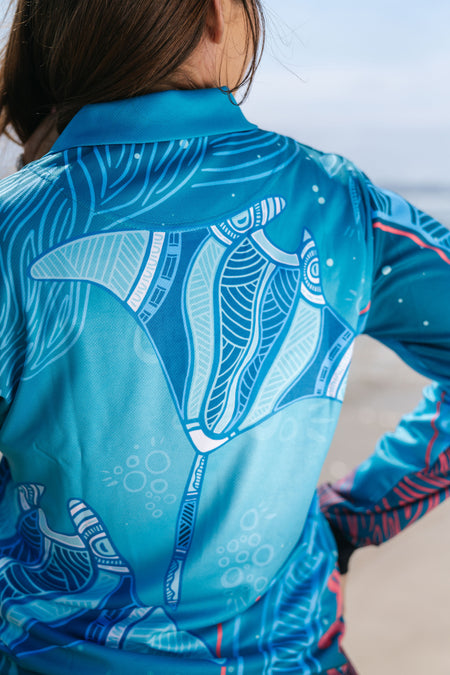 Stingray Journey UPF50+ Women's Fitted Long Sleeve Polo Shirt