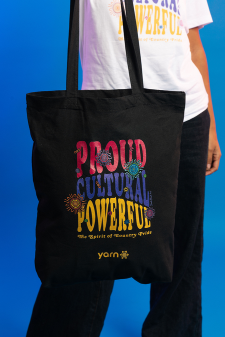 Proud, Cultural & Powerful Tote Bag Black Long Handle Cotton Tote Bag