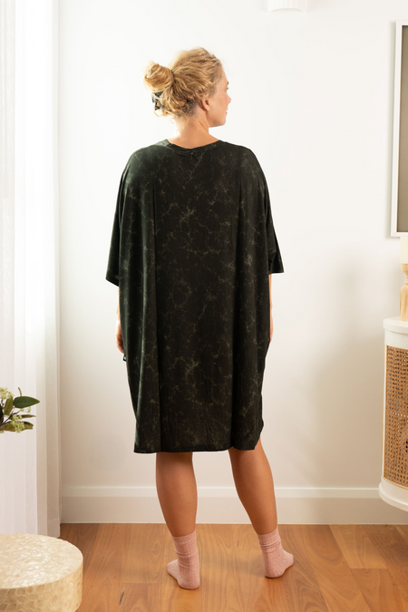 65,000 Years Strong Acid Wash Bamboo Oversized Sleep Tee