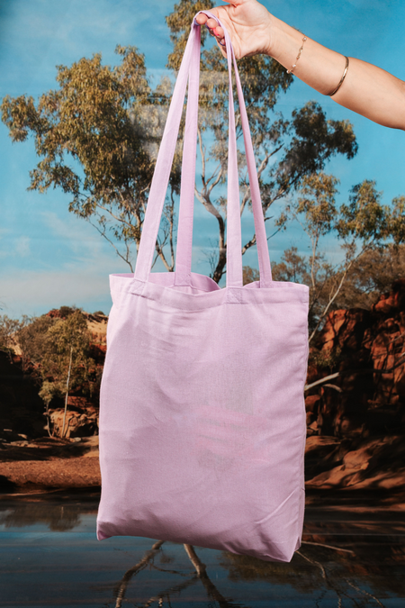 Paths That Brought Us Here NAIDOC Week 2026 Tote Bag Lilac Long Handle Cotton Tote Bag