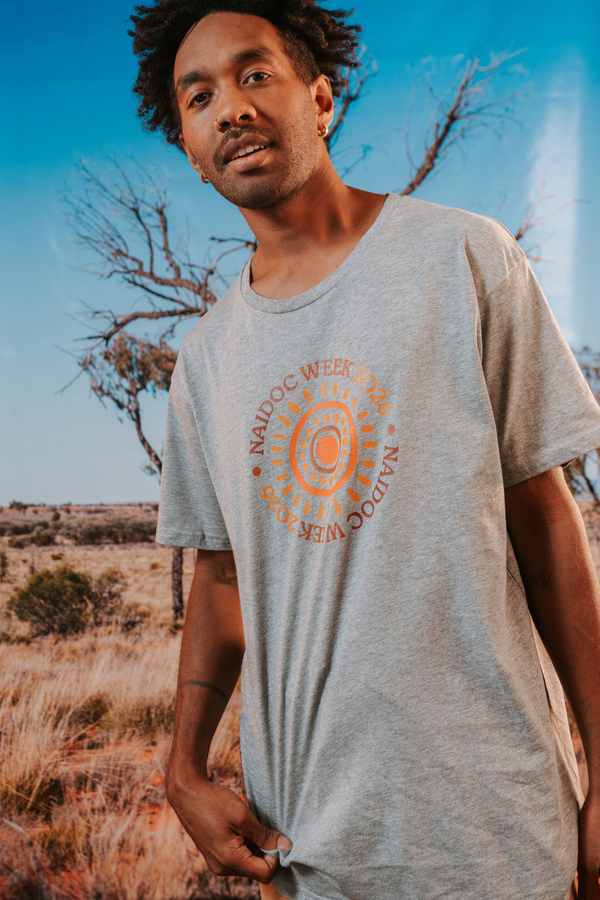 Circle NAIDOC Week 2026 Grey Marle Cotton Crew Neck Unisex T-Shirt