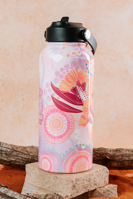 Paths That Brought Us Here NAIDOC 2026 1L Insulated Stainless Steel Drink Bottle with Handle