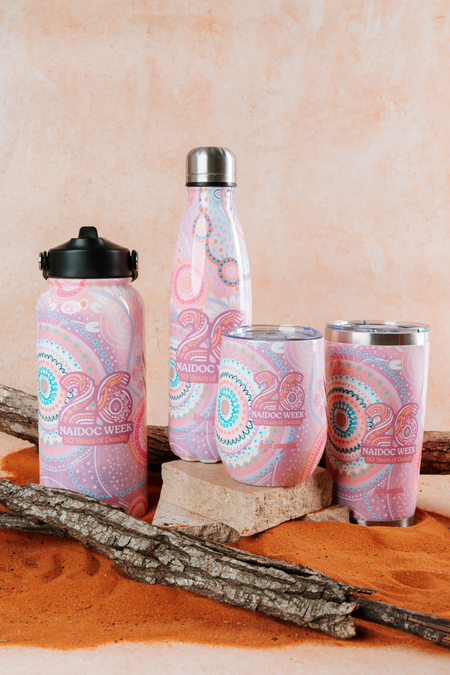 Paths That Brought Us Here NAIDOC 2026 1L Insulated Stainless Steel Drink Bottle with Handle