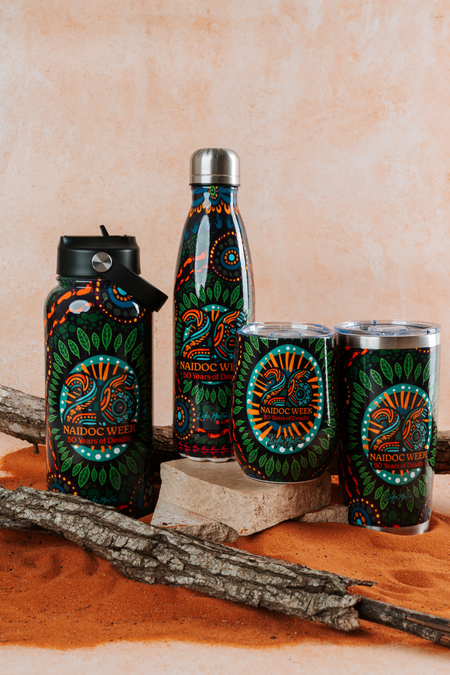 An Abundance Of Culture NAIDOC 2026 1L Insulated Stainless Steel Drink Bottle with Handle