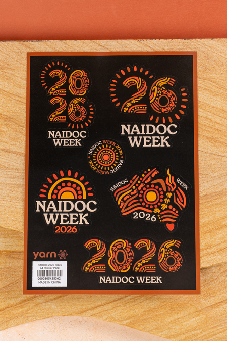 NAIDOC 2026 Black A4 Sticker Pack (3 Pack)