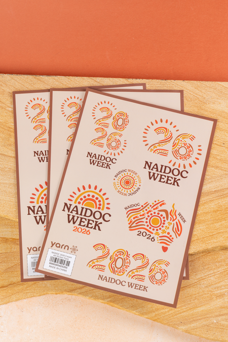 NAIDOC 2026 Cream A4 Sticker Pack (3 Pack)