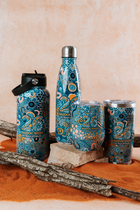 Moorditj Koorliny (Strong Journey) NAIDOC 2026 590ml Vacuum Insulated Double Walled Stainless Steel Tumbler