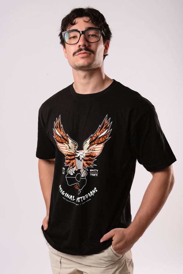 Original Custodians Black Cotton Crew Neck Unisex T-Shirt