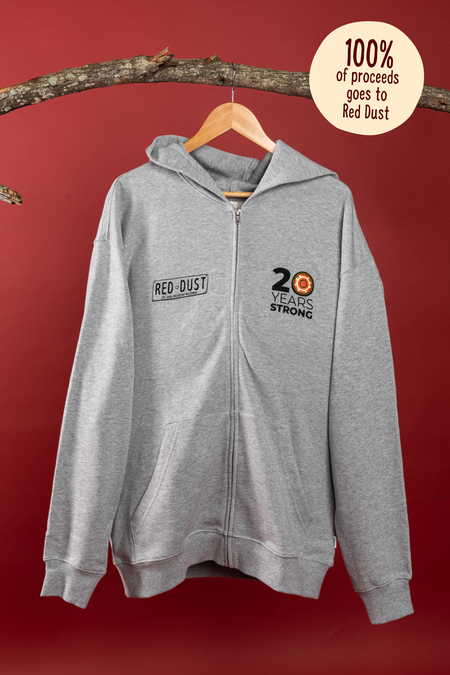 Red Dust 20 Years Electric Marle Cotton Unisex Zip Hoodie