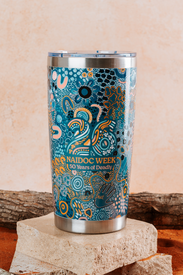 Moorditj Koorliny (Strong Journey) NAIDOC 2026 590ml Vacuum Insulated Double Walled Stainless Steel Tumbler
