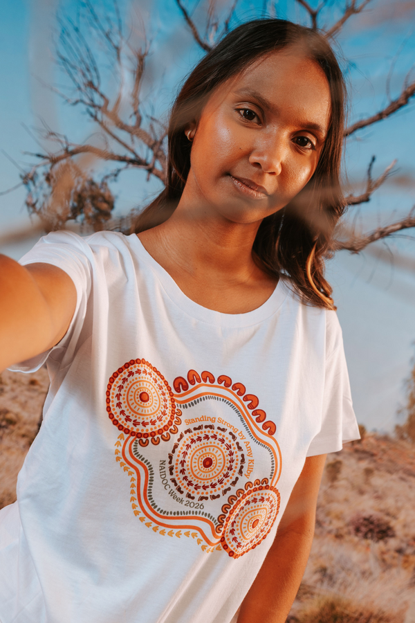 (Bulk) Standing Strong NAIDOC Week 2026 White Cotton Everyday Women's T-Shirt