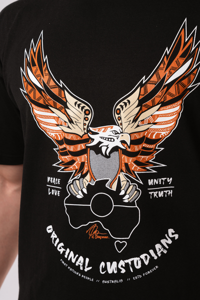 Original Custodians Black Cotton Crew Neck Unisex T-Shirt