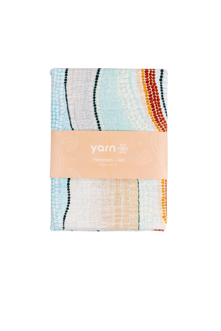 Garra-Goon (Ocean) Linen Blend Placemat (4 Pack)